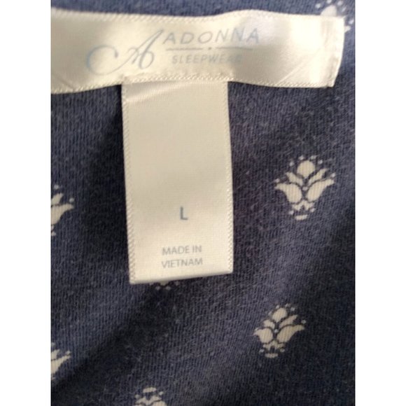 WOMEN'S ADONNA PRINT Gray Cotton NIGHTGOWN SIZE Large - Looks Vintage - Picture 4 of 4